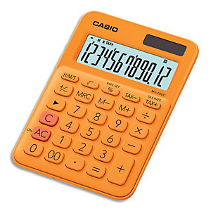 CASIO Calculatrice de bureau 12 chiffres Orange MS-20UC-RG-S-EC