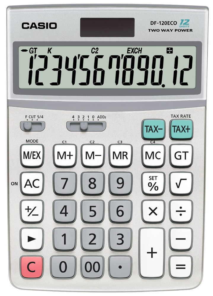 Casio Calculatrice de bureau DF-120ECO - 12 chiffres