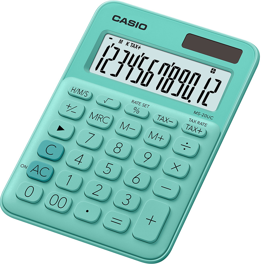 Casio Calculatrice de bureau MS-20UC - 12 chiffres - Vert