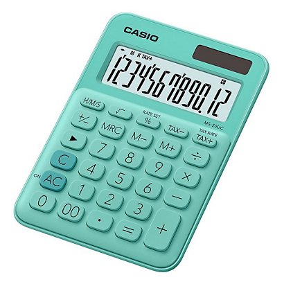 Casio Calculatrice de bureau MS-20UC 12 chiffres - Vert