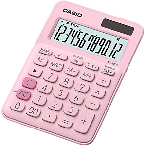 Casio Calculatrice de bureau MS-20UC-WE 12 chiffres - Rose