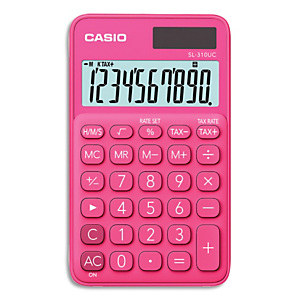 CASIO Calculatrice de poche 10 chiffres Rouge/Rose (Fuchsia) SL-310UC-RD-S-EC
