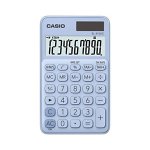 Casio Calculatrice de poche SL-310UC - 10 chiffres - Bleu clair