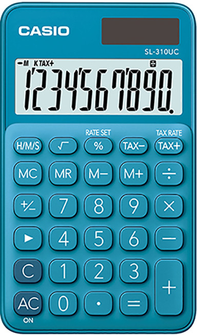 Casio Calculatrice de poche SL-310UC - 10 chiffres - Bleu foncé