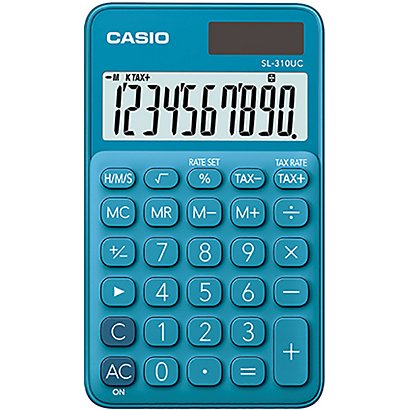 Casio Calculatrice de poche SL-310UC - 10 chiffres - Bleu foncé