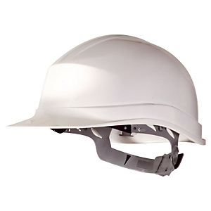 Casque de chantier avec serrage à glissière Delta Plus, blanc Casque de chantier avec serrage à glissière Delta Plus, blanc