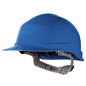 Casque de chantier avec serrage à glissière Delta Plus, bleu Casque de chantier avec serrage à glissière Delta Plus, bleu