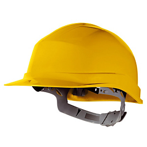 Casque de chantier avec serrage à glissière Delta Plus, jaune Casque de chantier avec serrage à glissière Delta Plus, jaune