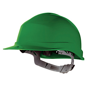 Casque de chantier avec serrage à glissière Delta Plus, vert Casque de chantier avec serrage à glissière Delta Plus, vert