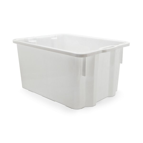 Cassa chiusa bianca sovrapponibile ed impilabile 550 x 430 x 310 mm - 50 litri - 4