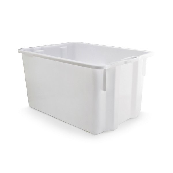 Cassa chiusa bianca sovrapponibile ed impilabile 550 x 430 x 310 mm - 50 litri - 5