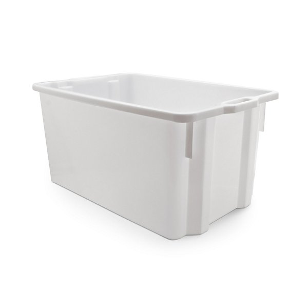 Cassa chiusa bianca sovrapponibile ed impilabile 550 x 430 x 310 mm - 50 litri - 6