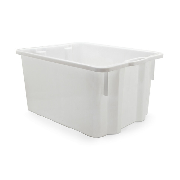 Cassa chiusa bianca sovrapponibile ed impilabile 550 x 430 x 310 mm - 50 litri - 1