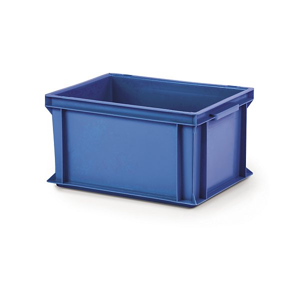 Cassetta in plastica impilabile e sovrapponibile blu 400 x 300 x 120 mm - 12 litri - 4