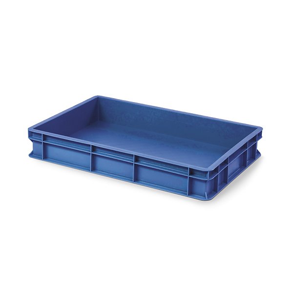 Cassetta in plastica impilabile e sovrapponibile blu 400 x 300 x 120 mm - 12 litri - 6