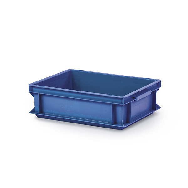Cassetta in plastica impilabile e sovrapponibile blu 400 x 300 x 120 mm - 12 litri - 1