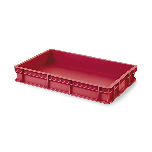 Cassetta in plastica impilabile e sovrapponibile rossa 400 x 300 x 220 mm - 22 litri - 7