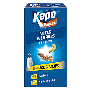 Cassettes anti mites et larves Kapo, lot de 2 Cassettes anti mites et larves Kapo, lot de 2