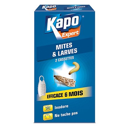 Cassettes anti mites et larves Kapo, lot de 2