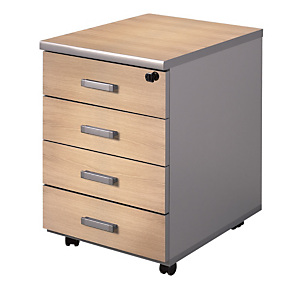 Cassettiera a 4 cassetti su ruote Linea Vertigo - Dimensioni cm 44 x 52 x 63 - Colore Rovere Cassettiera a 4 cassetti su ruote Linea Vertigo - Dimensioni cm 44 x 52 x 63 - Colore Rovere