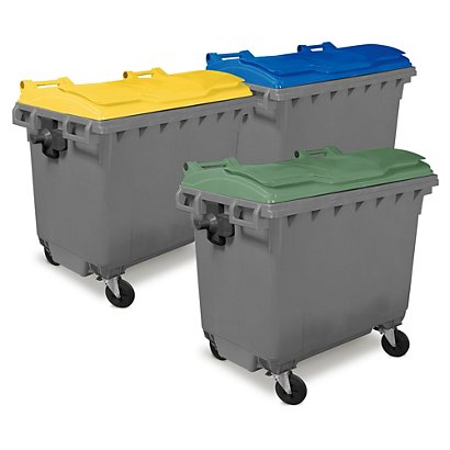 Cassonetti spazzatura con coperchio colorato capacità 1100 litri - 1