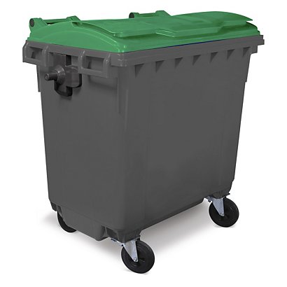 Cassonetti spazzatura con coperchio verde capacità 770 litri - 1