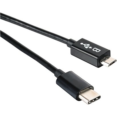 Cavo USB-C - Micro USB-B, 0,75 m, Nero