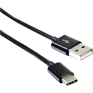 Cavo USB-A - USB-C, 0,75 m, Nero