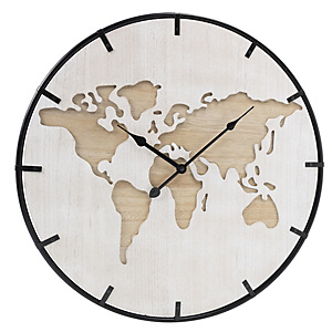 CEANOTHE Orologio da parete Mappamondo, Ø 53 cm CEANOTHE Orologio da parete Mappamondo, Ø 53 cm