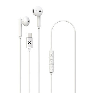 CELLY, Cuffie e auricolari, Stereo earphones drop usb-c white, UP1100TYPECWH