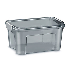 Cep Boîte de rangement polypropylène 100% recyclable avec couvercle et poignées clips - 13 Litres - Gris translucide Cep Boîte de rangement polypropylène 100% recyclable avec couvercle et poignées clips - 13 Litres - Gris translucide