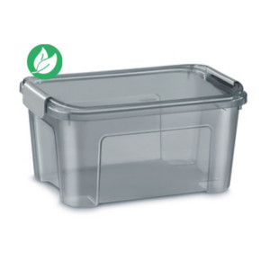 Cep Boîte de rangement polypropylène avec couvercle et poignées clips - 13 Litres - Gris translucide Cep Boîte de rangement polypropylène avec couvercle et poignées clips - 13 Litres - Gris translucide