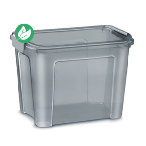Cep Boîte de rangement polypropylène avec couvercle et poignées clips - 18 Litres - Gris translucide Cep Boîte de rangement polypropylène avec couvercle et poignées clips - 18 Litres - Gris translucide