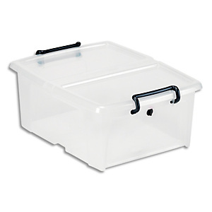CEP Boîte de rangement SmartBox Strata Transparent, 20L, en PP, couvercle clipsé, L46 x H19 x P37 cm CEP Boîte de rangement SmartBox Strata Transparent, 20L, en PP, couvercle clipsé, L46 x H19 x P37 cm