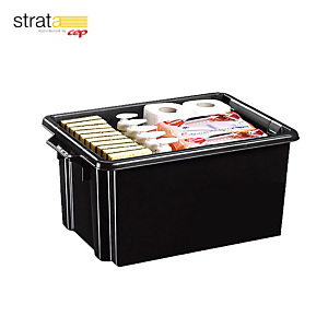 Cep Box Strata Contenitore archivio, Polipropilene, 32 l, Nero, 524 x 350 x 241 mm Cep Box Strata Contenitore archivio, Polipropilene, 32 l, Nero, 524 x 350 x 241 mm