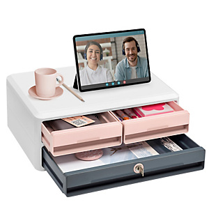 CEP Cassettiera Moov'up 9-021S Mineral con serratura - 2 cassetti piccoli + 1 grande - 37 x 27,45 x 14,6 cm - multicolore CEP Cassettiera Moov'up 9-021S Mineral con serratura - 2 cassetti piccoli + 1 grande - 37 x 27,45 x 14,6 cm - multicolore