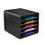 CEP Cassettiera Smoove - 36 x 28,8 x 27 cm - 5 cassetti standard - nero/multicolore - 5