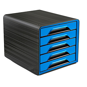 CEP Cassettiera Smoove - 36x28,8x27 cm - 5 cassetti standard - nero/blu oceano - Cep CEP Cassettiera Smoove - 36x28,8x27 cm - 5 cassetti standard - nero/blu oceano - Cep
