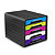 Cep Gloss Cassettiera da scrivania, 5 cassetti medi, 360 x 288 x 270 mm, Struttura nera, Cassetti in colori assortiti - 1