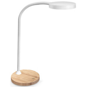 Cep Lampe de bureau Kléo - Led intégrée - 7W - Bras flexible - Variateur d'intensité - Blanc socle Chêne