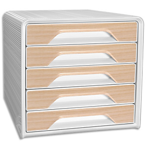 CEP Module de classement SILVA SMOOVE 5 tiroirs. Dimensions (l x h x p): 36 x 27 x 28,8 cm. Blanc/Hêtre CEP Module de classement SILVA SMOOVE 5 tiroirs. Dimensions (l x h x p): 36 x 27 x 28,8 cm. Blanc/Hêtre
