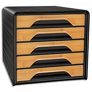 CEP Module de classement SILVA SMOOVE 5 tiroirs. Dimensions (l x h x p): 36 x 27 x 28,8 cm. Noir/Bambou CEP Module de classement SILVA SMOOVE 5 tiroirs. Dimensions (l x h x p): 36 x 27 x 28,8 cm. Noir/Bambou