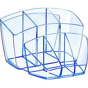 Cep Pot à crayons 8 compartiments - Bleu Transparent