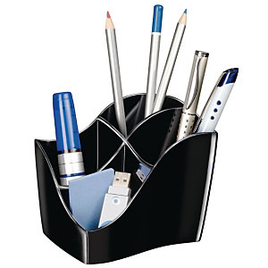 CEP Pot à crayons Ellypse Blaue Engel 340 R 4 compartiments 11,8 x 8,9 x 9,8 cm Polystyrène Noir