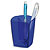 CEP Pot à crayons Happy Bleu électrique transparent, 2 compartiments. Diamètre 7,4 cm, H9,5 cm - 1