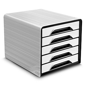 Cep Smoove, module de classement 5 tiroirs - Blanc, façades noires