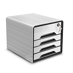 Cep Smoove Secure - Module de classement sécurisé 4 tiroirs - Blanc - Façades noires et blanches Cep Smoove Secure - Module de classement sécurisé 4 tiroirs - Blanc - Façades noires et blanches