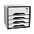 Cep Smoove Secure - Module de classement sécurisé 4 tiroirs - Blanc - Façades noires et blanches - 2