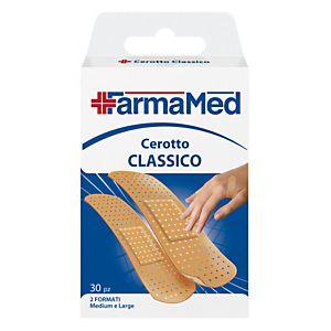 Cerotto Classico FarmaMed, 2 formati Medium e Large (confezione 30 pezzi) Cerotto Classico FarmaMed, 2 formati Medium e Large (confezione 30 pezzi)