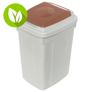 CERVIC Eco-Lid, Contenedor para recogida selectiva de orgánico, polipropileno, 42 l, gris y marrón